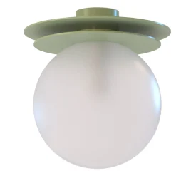 Crapa Green Brass And Glass Small Ceiling Lamp