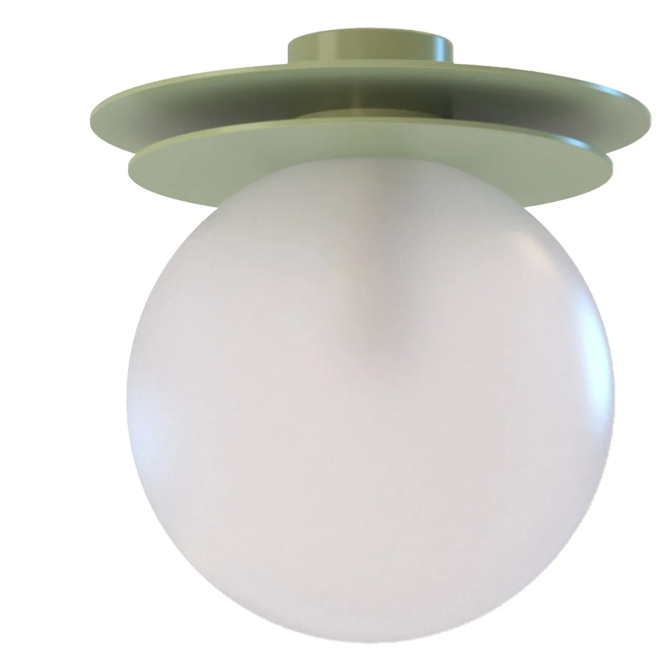 Crapa Green Brass And Glass Small Ceiling Lamp