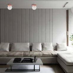 Crapa Red Brass And Glass Small Ceiling Lamp