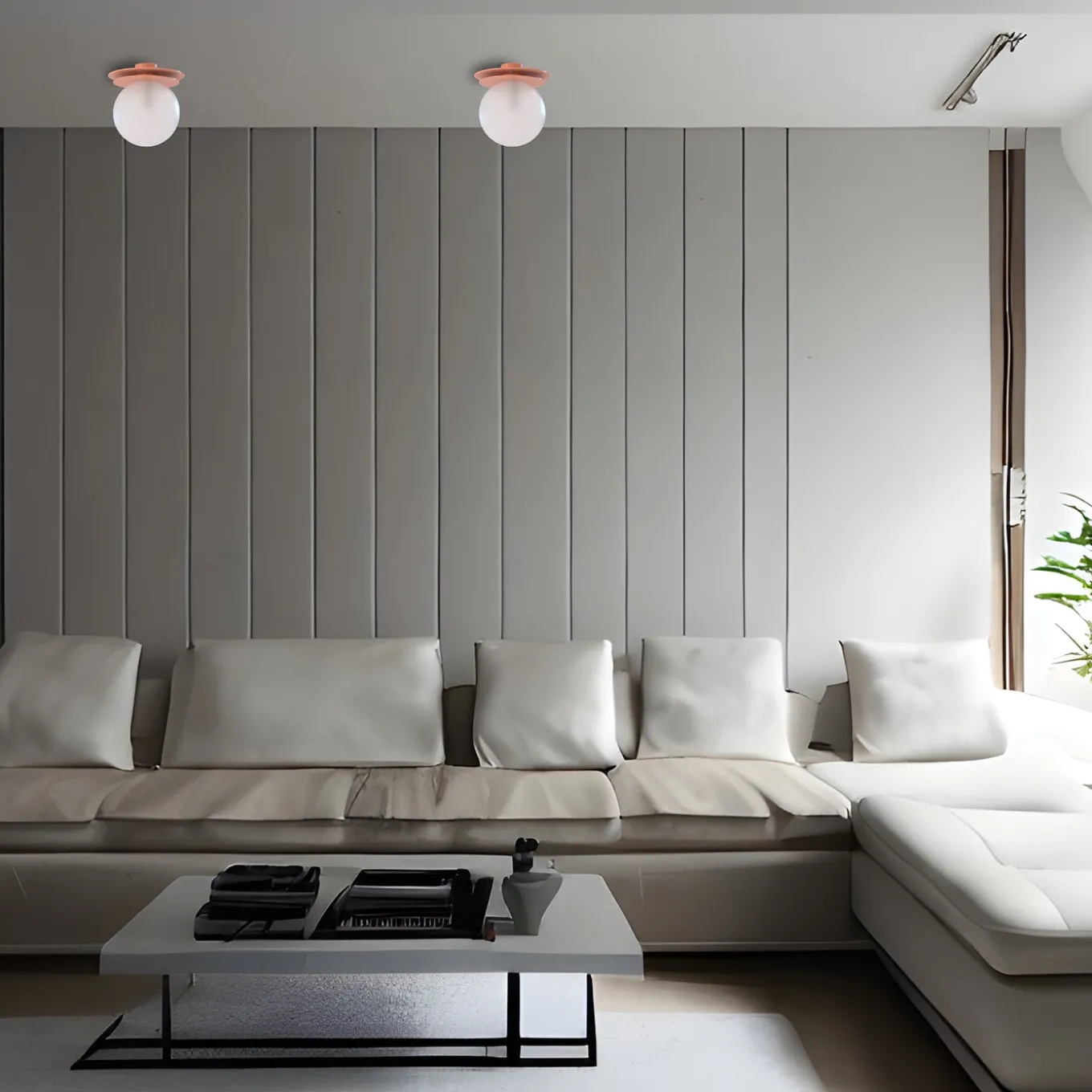 Crapa Red Brass And Glass Small Ceiling Lamp