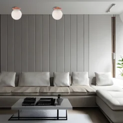 Crapa Red Brass And Glass Ceiling Lamp