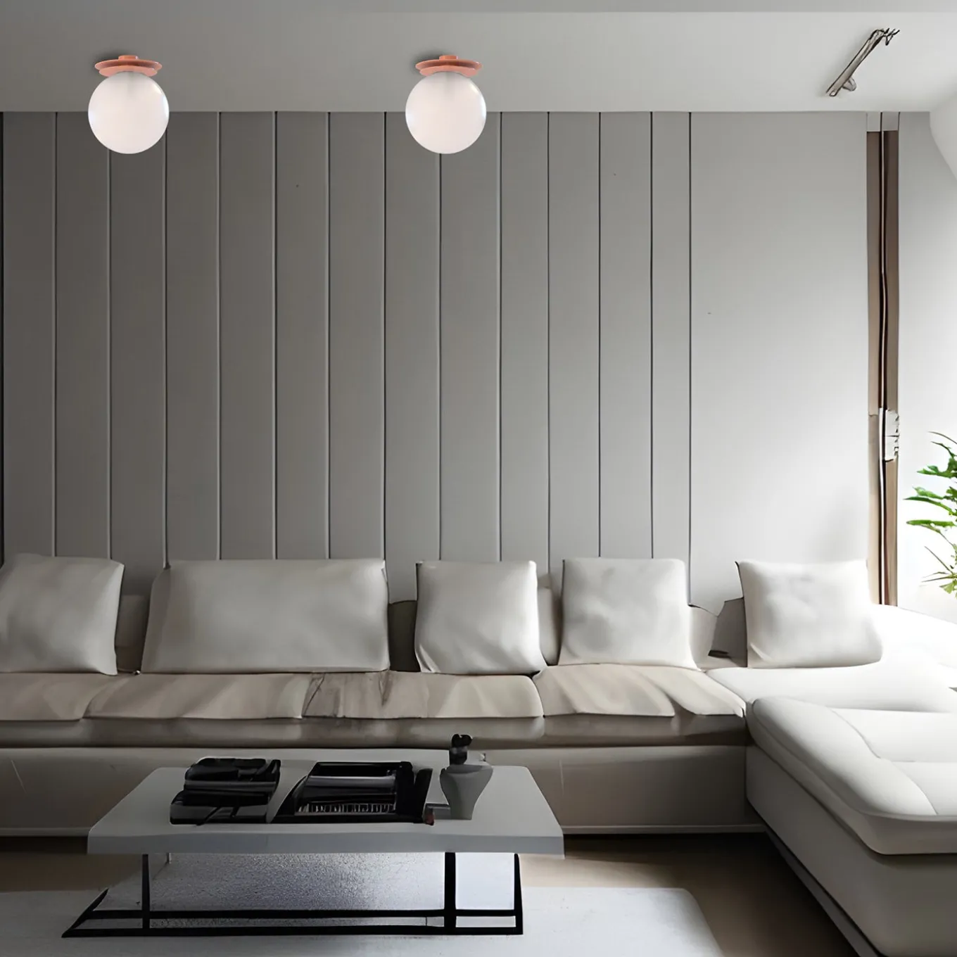 Crapa Red Brass And Glass Ceiling Lamp