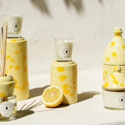 Cream and Yellow Totem with Scented Candle Fragrance Agrumeto