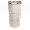Cream Eco-Leather Umbrella Stand with Rope Inserts