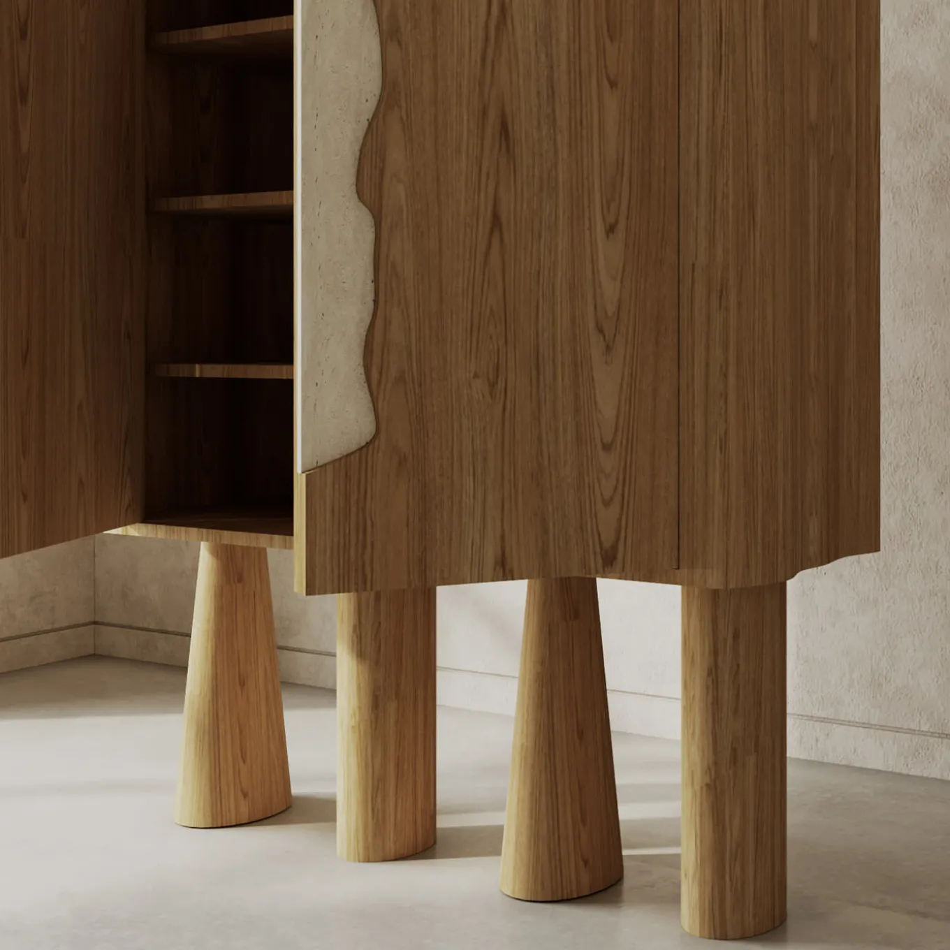 Creta Oak & Marble Cabinet