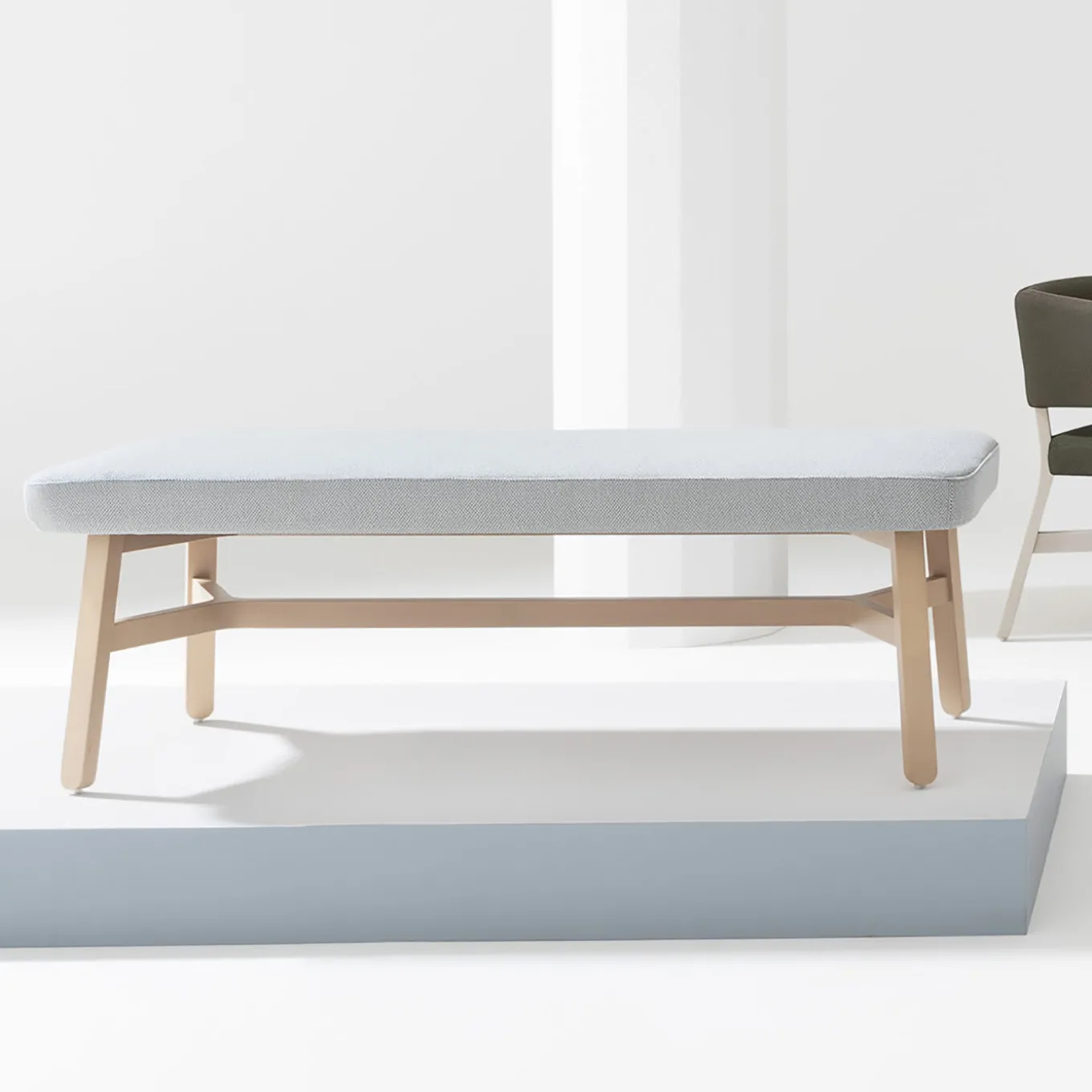 Croissant 569 Light Gray Ottoman by Emilio Nanni
