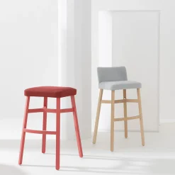 Croissant 578 Red Stool by Emilio Nanni