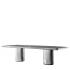 Crono Steel and Noir Desir Marble Dining Table