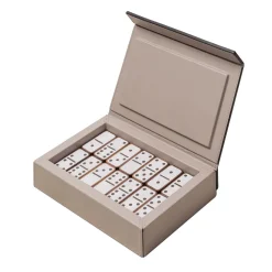 Crosera Beige Leather Domino Game Box