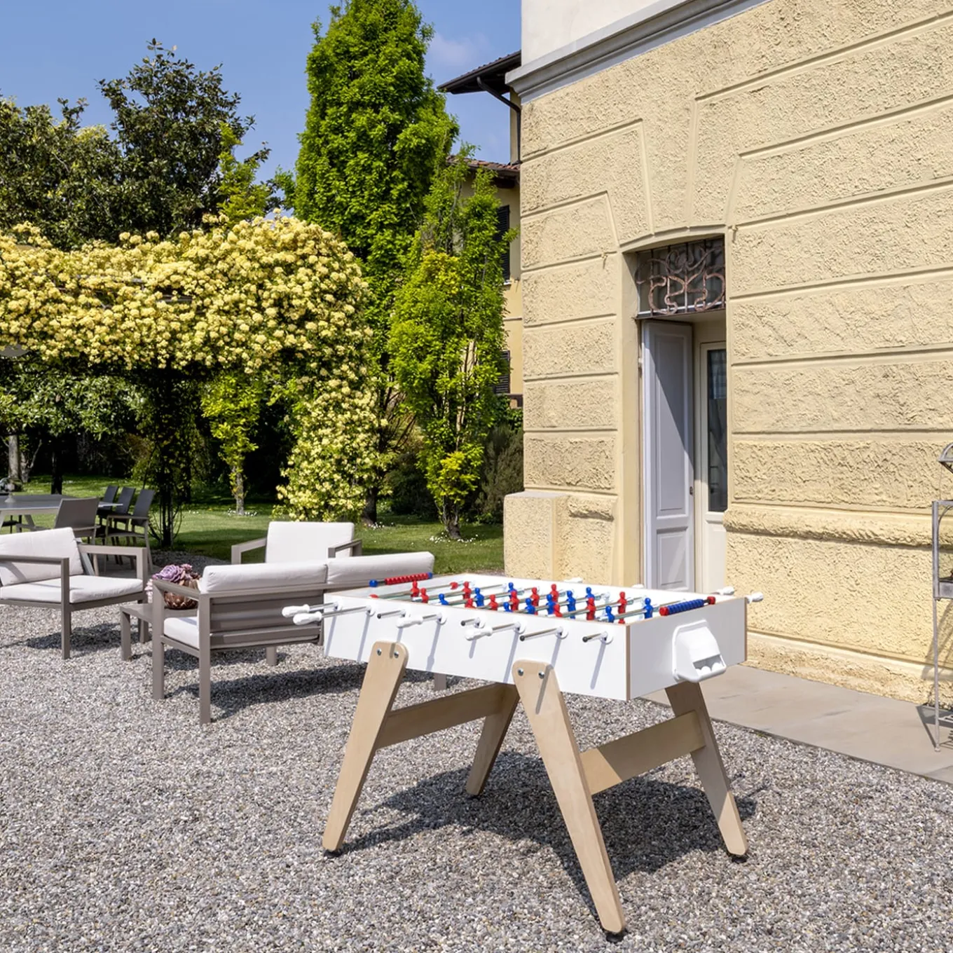 Cross Outdoor White Foosball Table by Basaglia + Rota Nodari