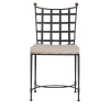 Crossweave Cushioned Wrought-Iron Chair