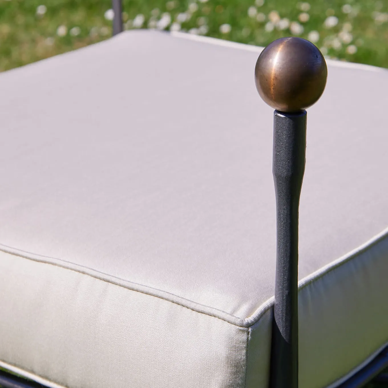 Crossweave Tall Cushioned Pouf