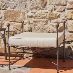 Crossweave Tall Cushioned Pouf