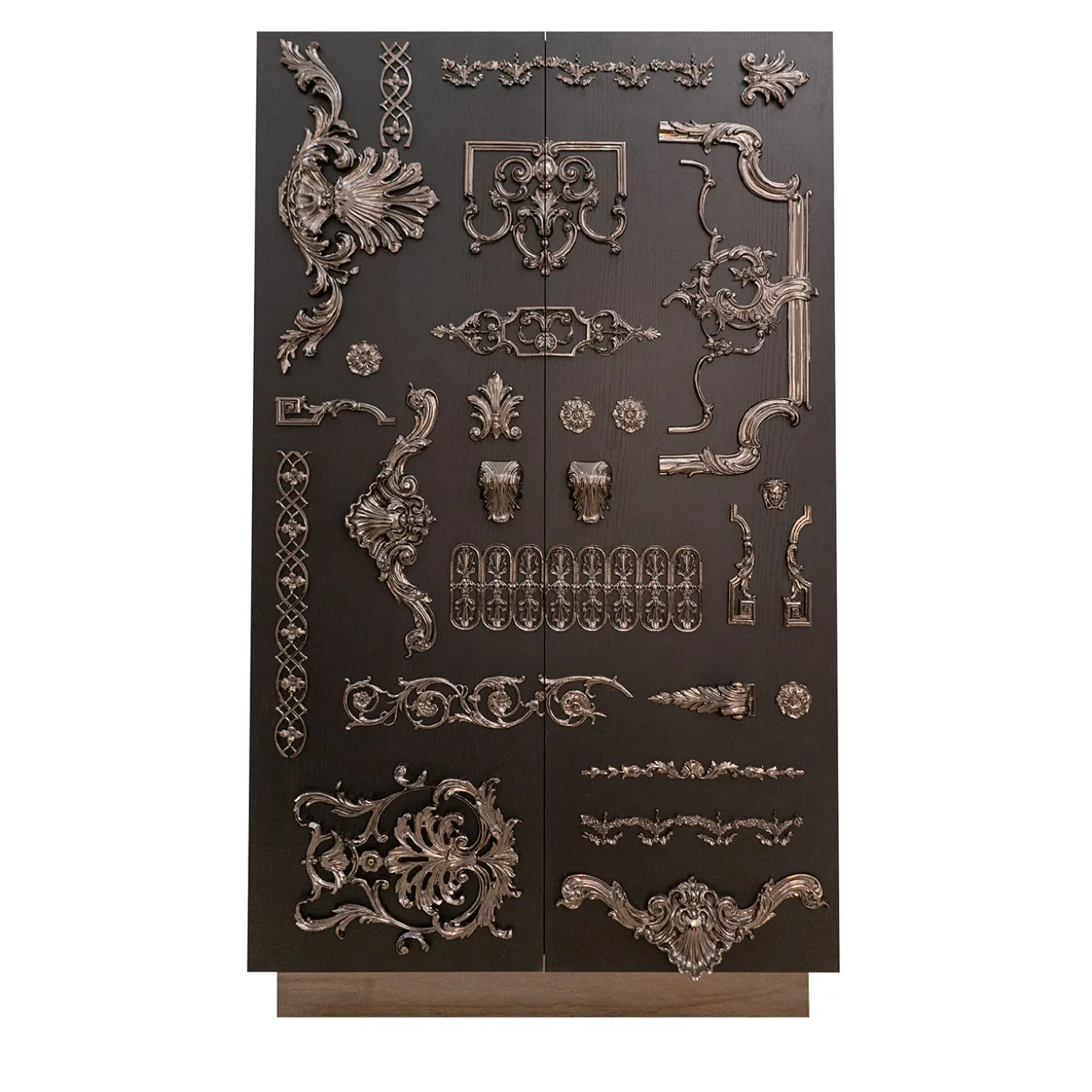 Crown Century Black Ash Wood Bar Cabinet