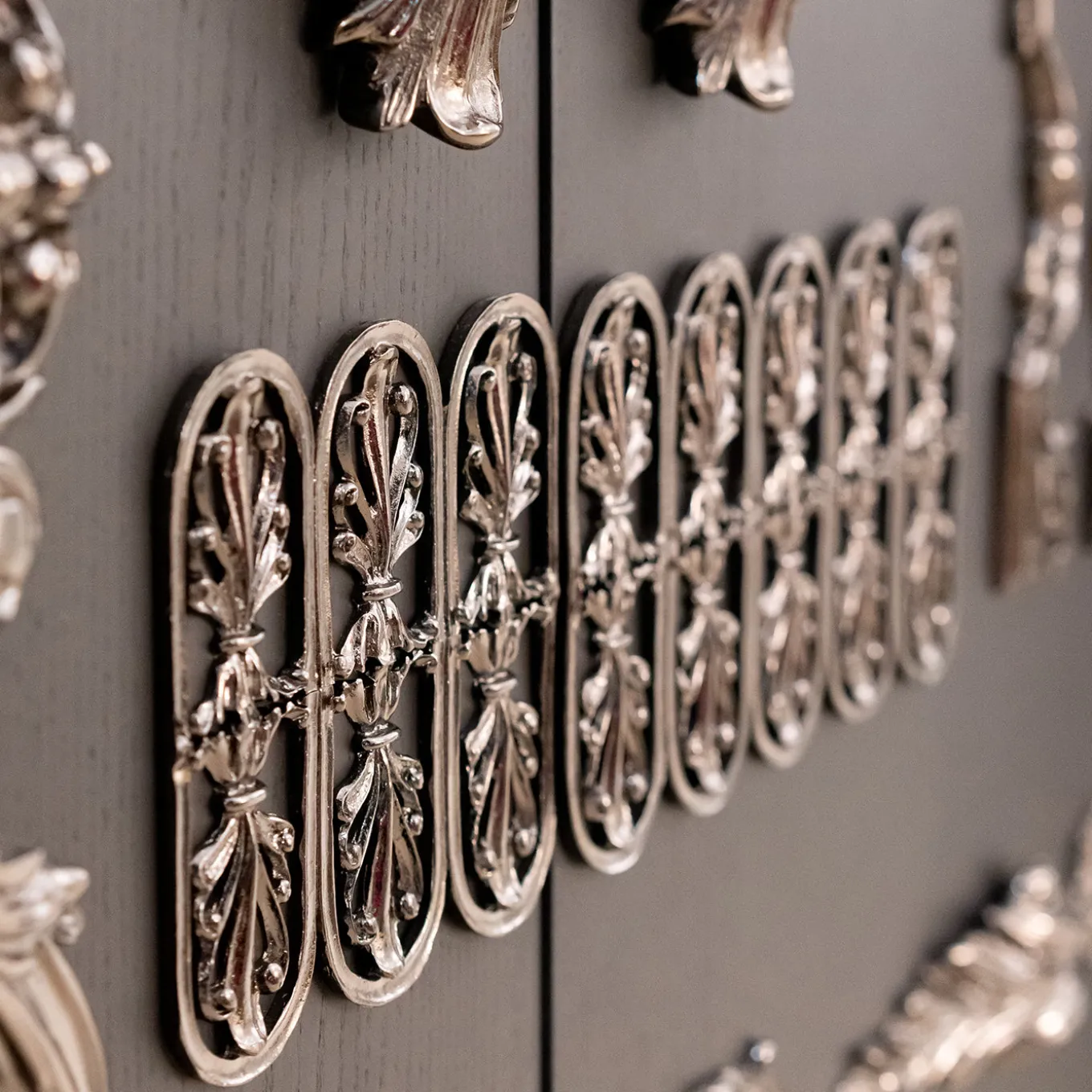 Crown Century Black Ash Wood Bar Cabinet