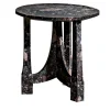 Crown Round Broccatello Viola Marble Side Table