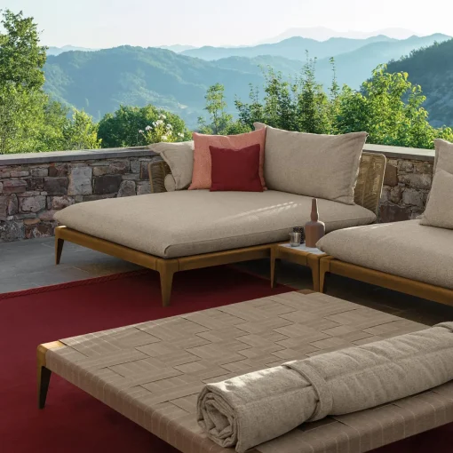 Cruise Teak Ottoman by Ludovica & Roberto Palomba