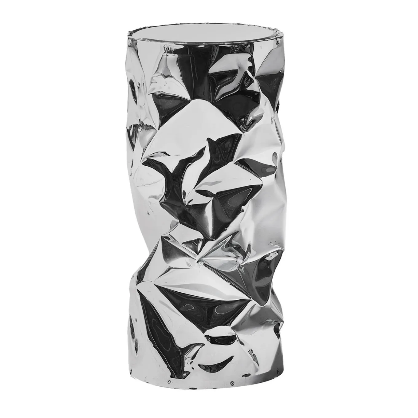 Crumpled Chrome Aluminium Stool #1