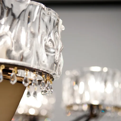 Crystal Blade Floor Lamp with Black Aubergine Finish
