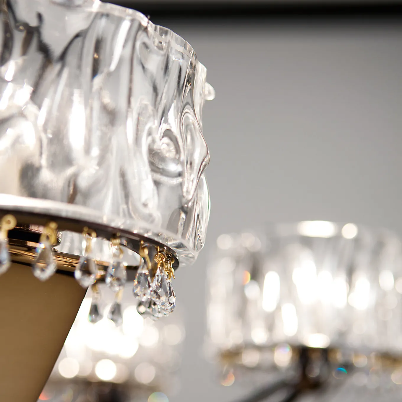 Crystal Blade Floor Lamp with Black Aubergine Finish