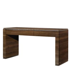 Crystal Glossy Canaletto Walnut Vanity Desk