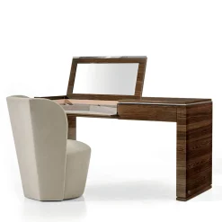 Crystal Glossy Canaletto Walnut Vanity Desk