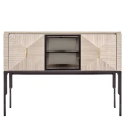 Crystal Glossy Eucalyptus Wood Bar Cabinet