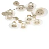 Crystal Hammered Metal 10-lights Ceiling Lamp