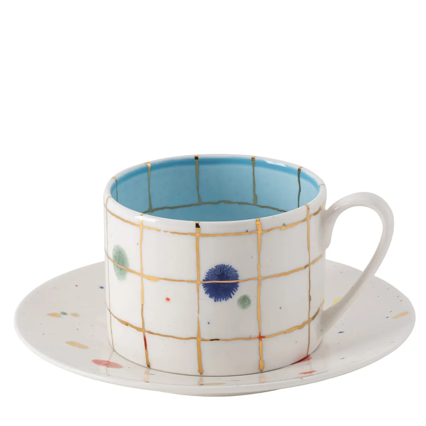 Crystal Straight Tea Cup And Saucer