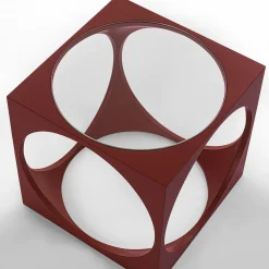 Cubo Red Laquered Wood Coffee Table