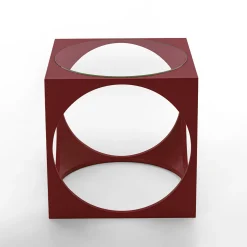 Cubo Red Laquered Wood Coffee Table