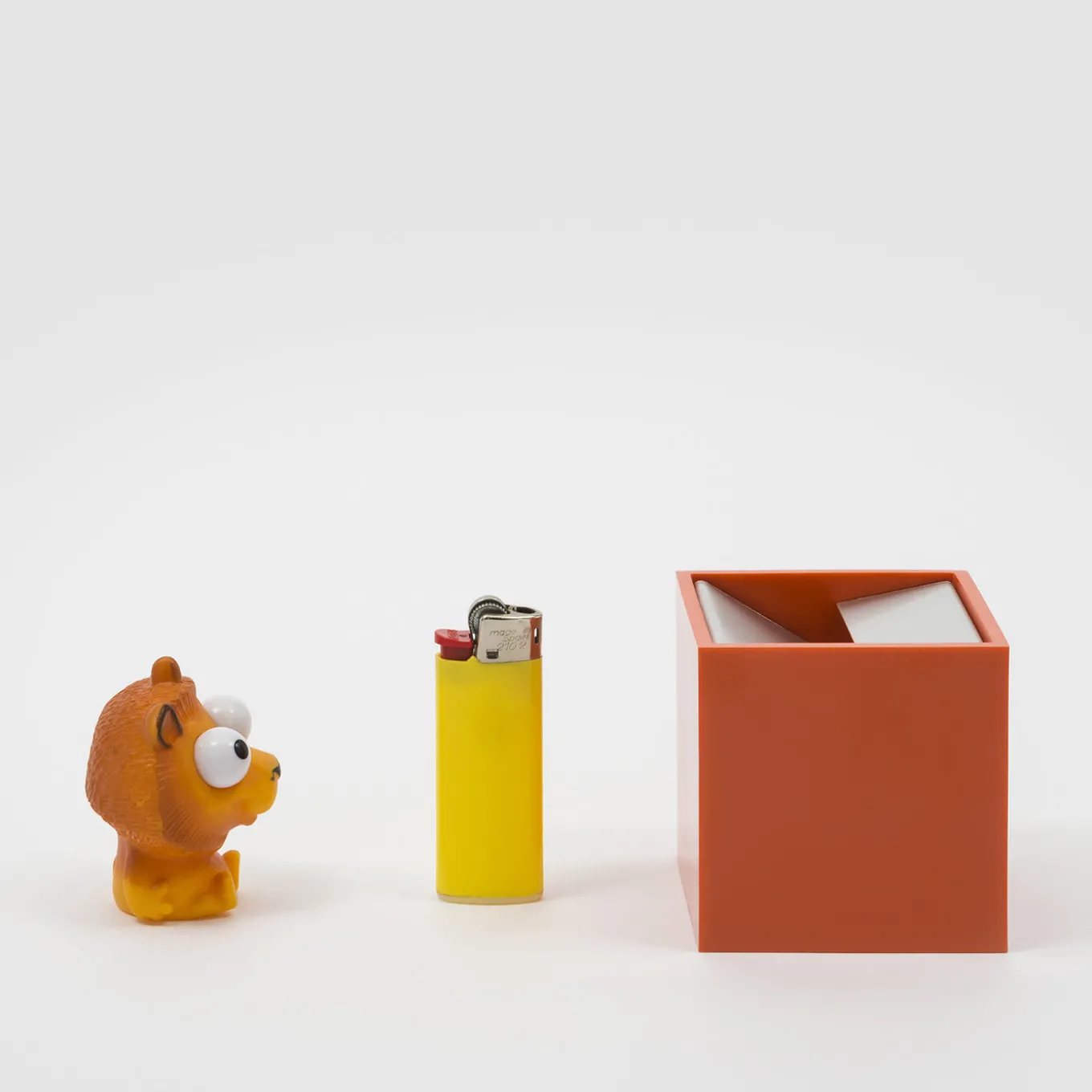 Cubo Small Orange Ashtray by Bruno Munari