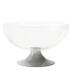 Cuppone Large Gray and Transparent Glass Goblet by Aldo Cibic