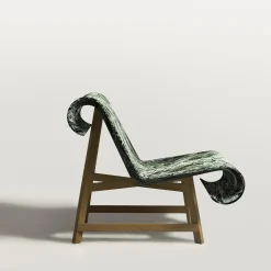 Curl Armchair in Marble Verde Alpi