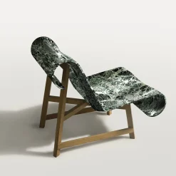 Curl Armchair in Marble Verde Alpi