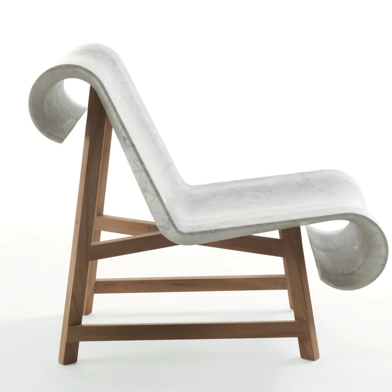 Curl Armchair in White Carrara Marble by Gritti Rollo