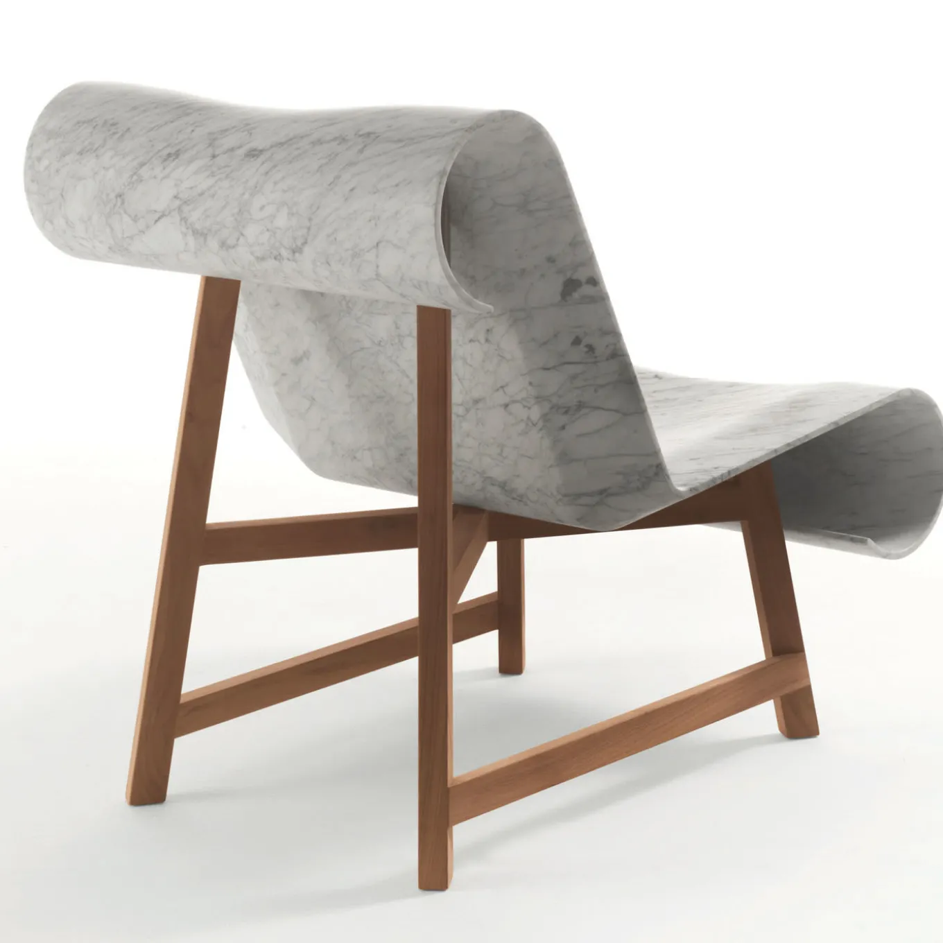 Curl Armchair in White Carrara Marble by Gritti Rollo