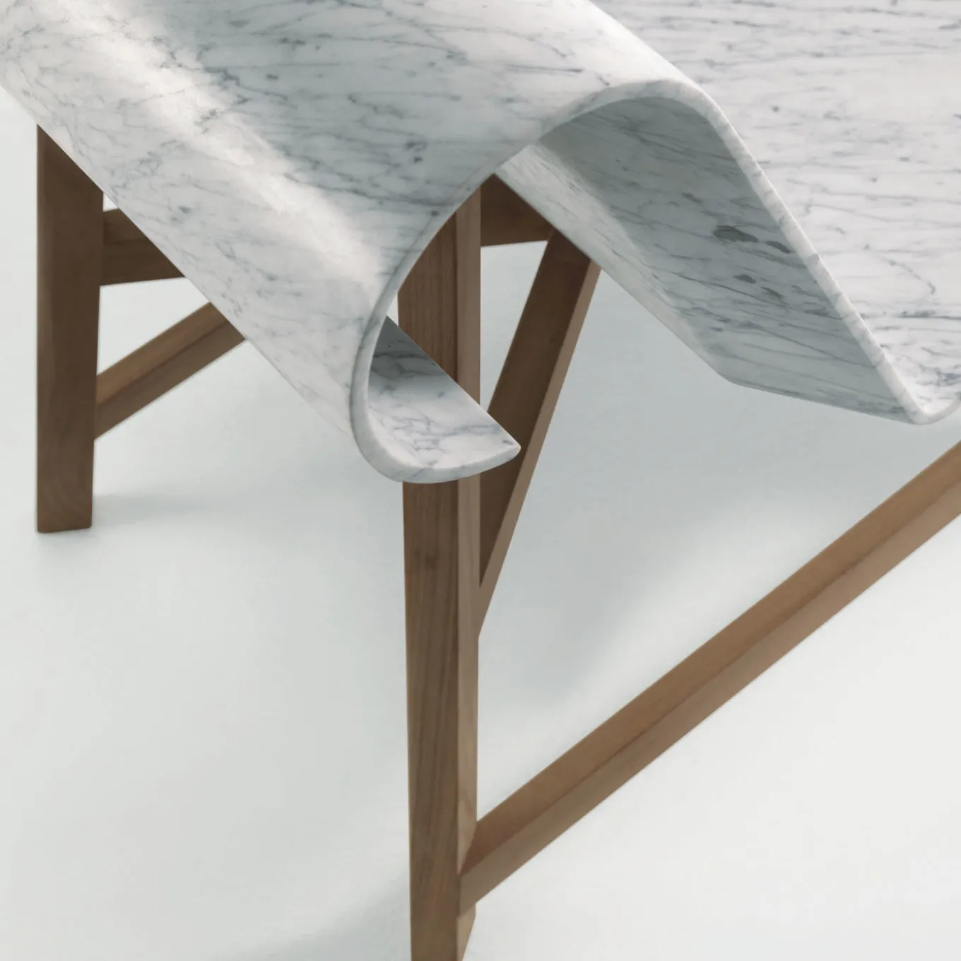 Curl Armchair in White Carrara Marble by Gritti Rollo