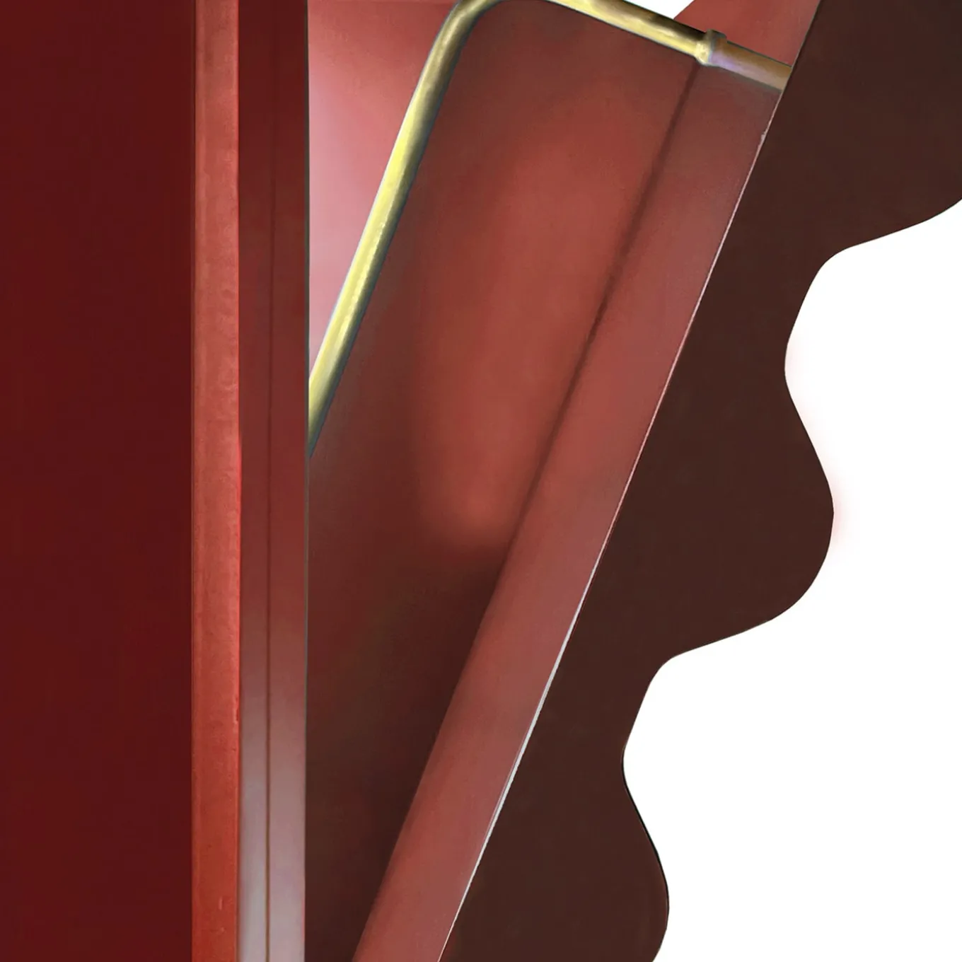 Curl Fire Red 2-Door MDF Cabinet