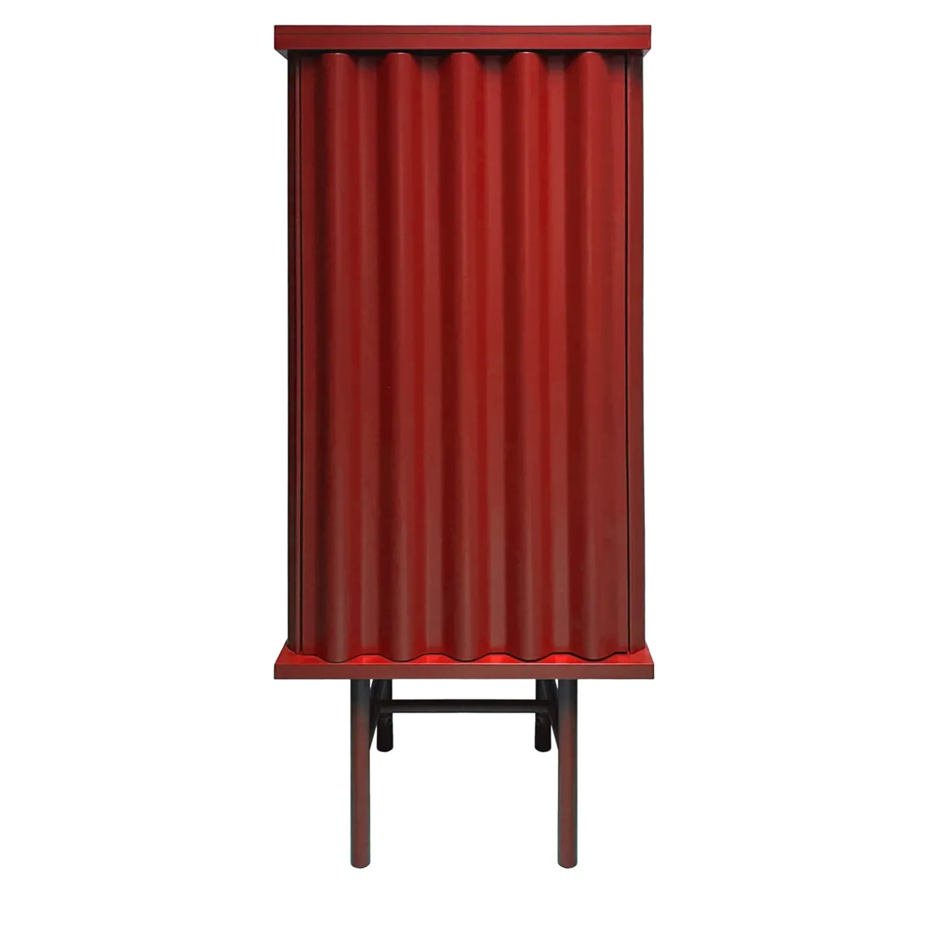 Curl Fire Red MDF Cabinet