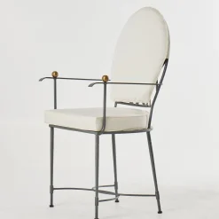 Curved Backrest Cushioned Armchair