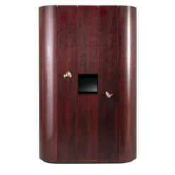 Curved-Sides Tall 4-Door Shellac Cabinet