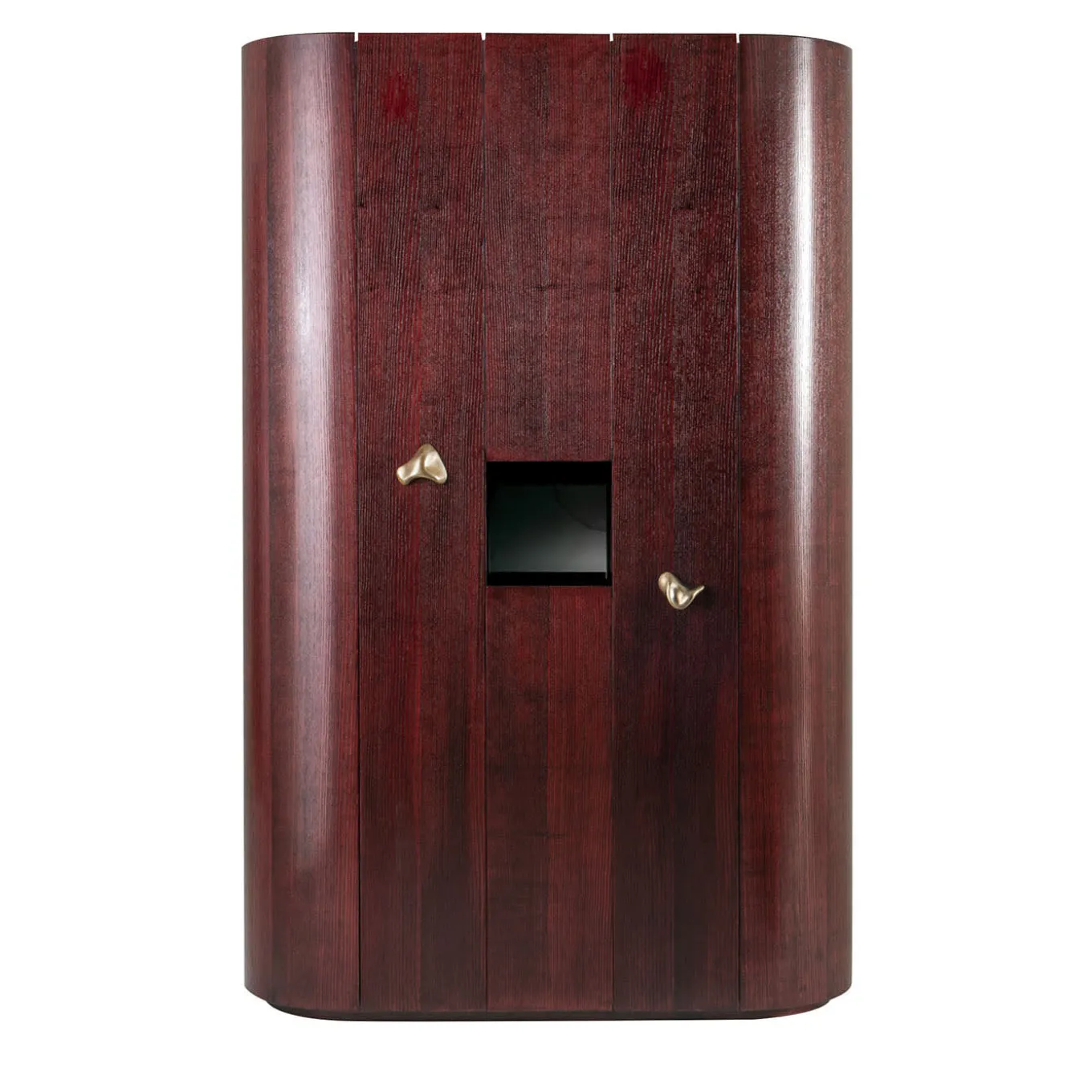 Curved-Sides Tall 4-Door Shellac Cabinet