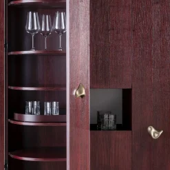 Curved-Sides Tall 4-Door Shellac Cabinet