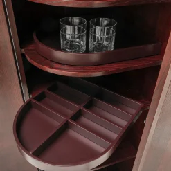 Curved-Sides Tall 4-Door Shellac Cabinet