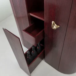 Curved-Sides Tall 4-Door Shellac Cabinet