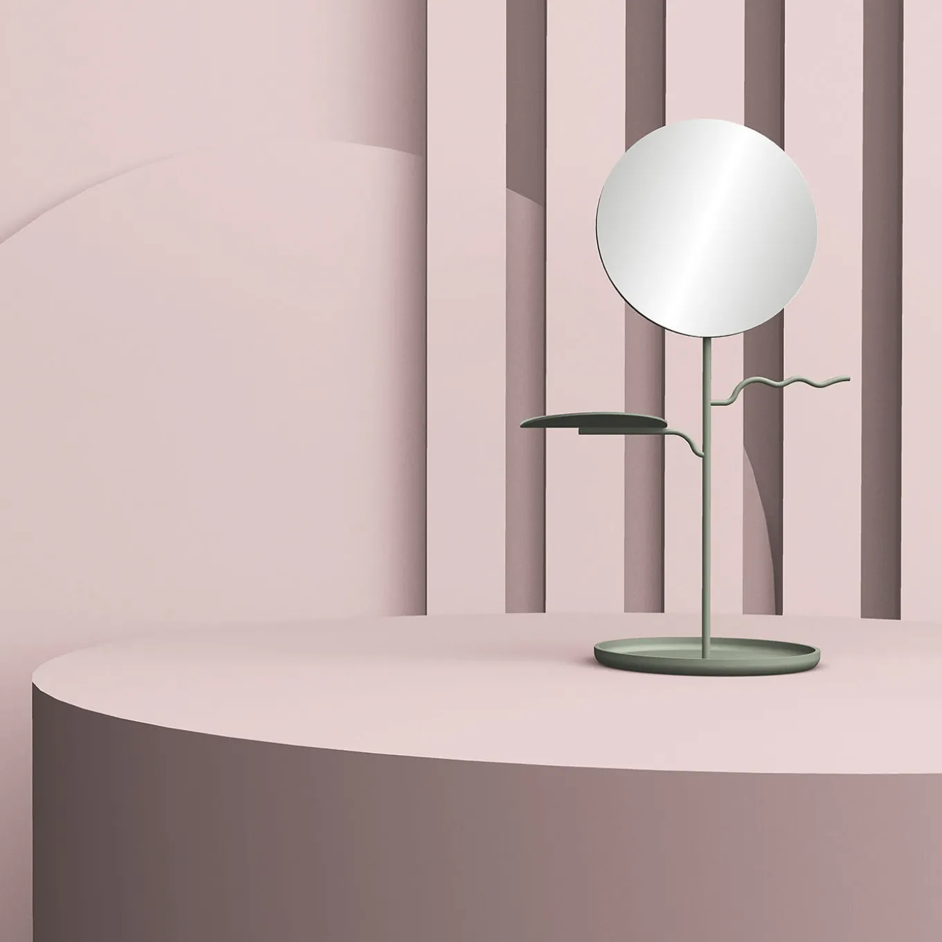 Custode Anthracite Jewelry Stand with Mirror