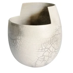 Cut Medium Raku Clear Vase