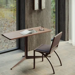 Cylindre Leather & Bronze Finish Iron Chair