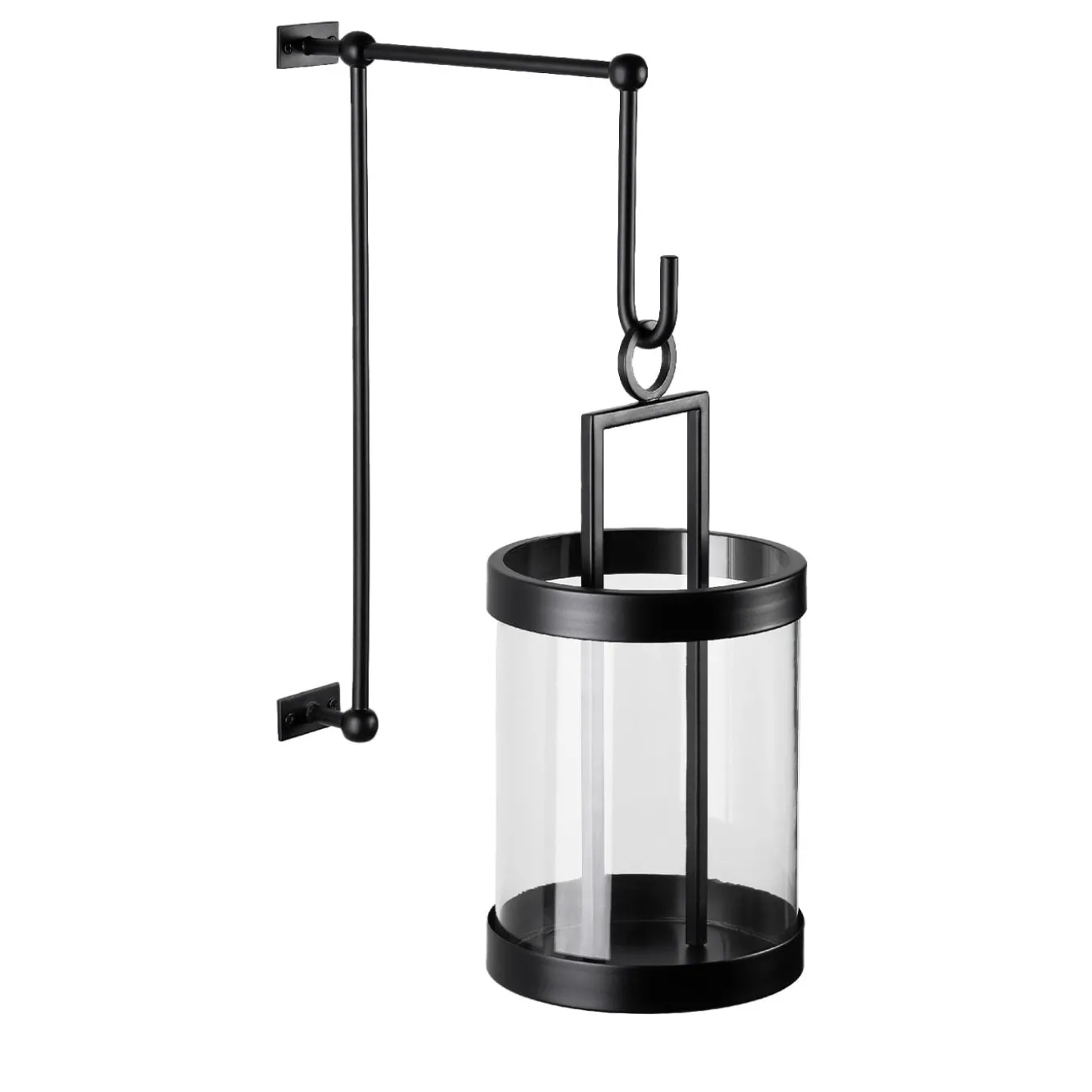 Cylindrical Black Wall Lantern